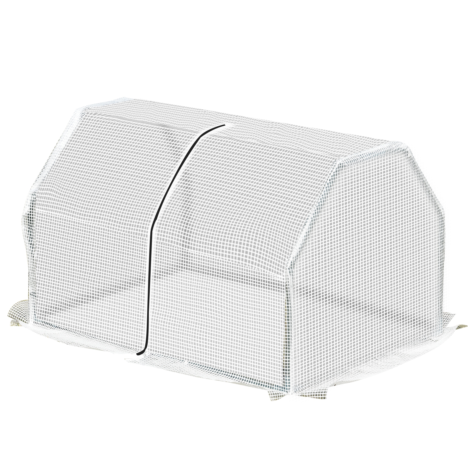 outsunny mini serra da giardino e balcone in plastica pe e acciaio con chiusura a zip, 99x71x60 cm