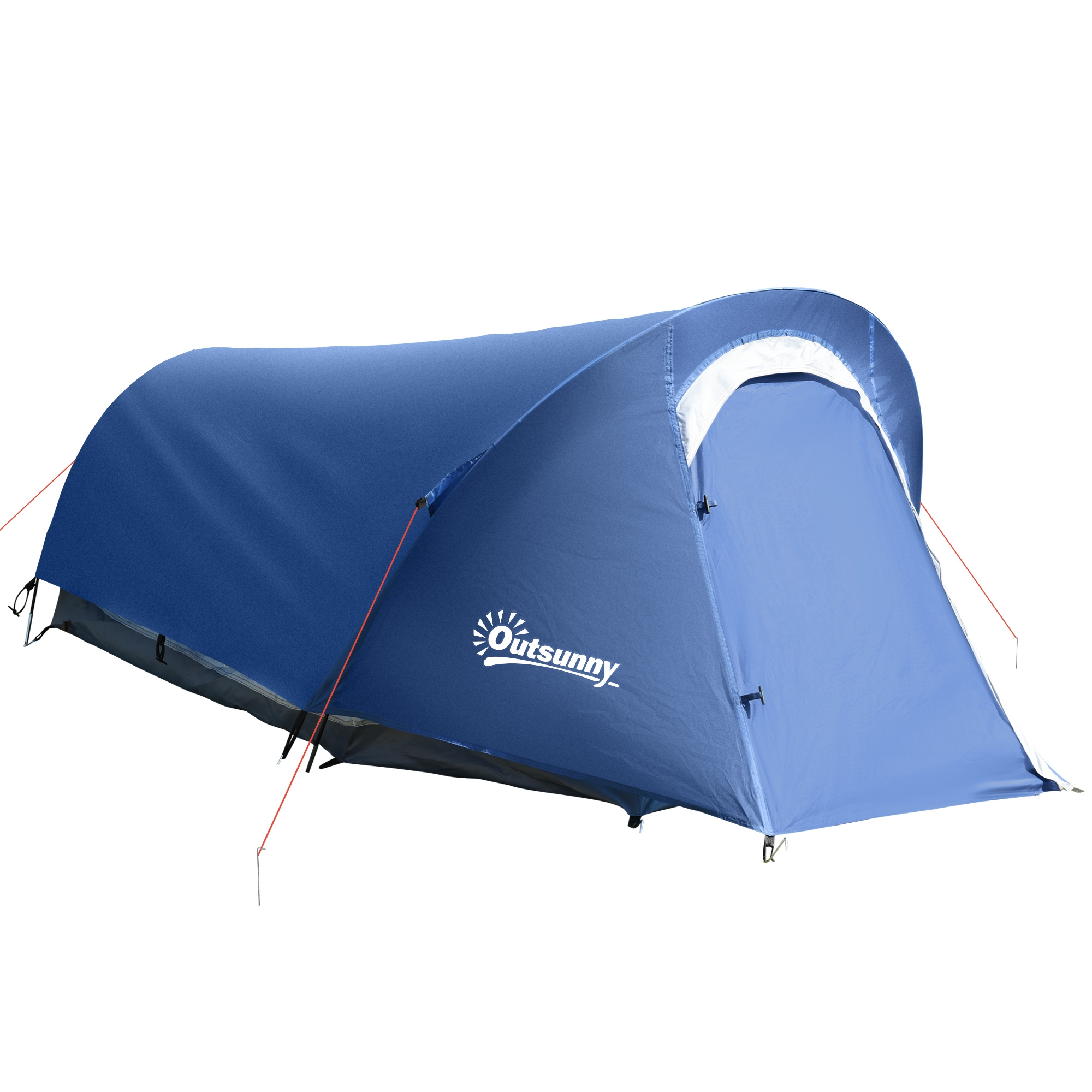 Outsunny Tenda Da Campeggio Con Gancio Interno E Finestre A Rete Azzurra