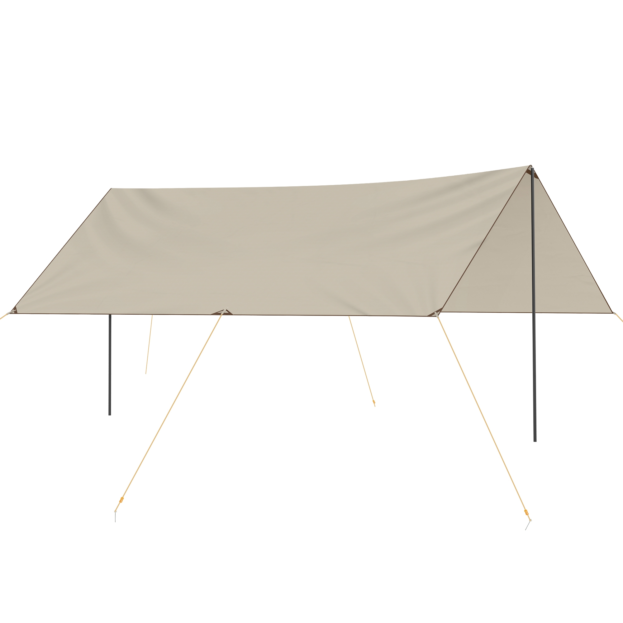 Outsunny Tenda Parasole Da Campeggio In Tessuto Oxford Colore Cachi