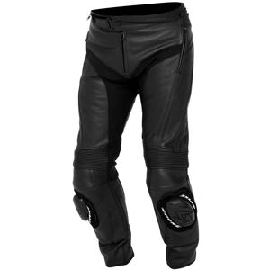 Pantaloni Moto In Pelle Spyke Misano Rs Nero Nero Con Slider Taglia 60