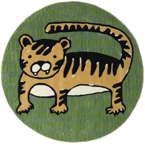 Rugvista Cool Cat Tappeto - Verde / Giallo Mostarda Ø 150