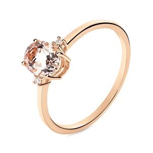 Stroili Anello Solitario Jasmine Oro Rosa Morganite Diamante Collezione: Jasmine - Misura 50 Oro Rosa