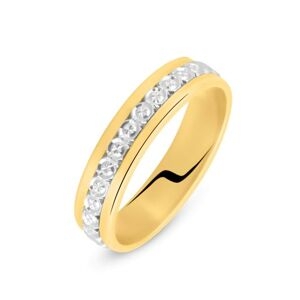 Stroili Fede Classica Diamantata 4.5 Mm Oro Bicolore Collezione: Fede Fantasia 375/1000 Bicolore