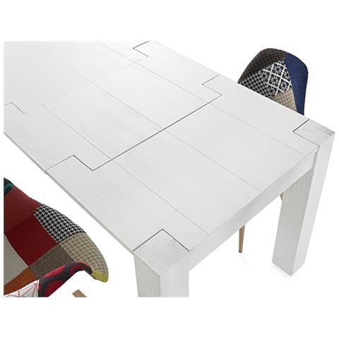 Tavolo Moderno Abete Bianco Spazzolato 160x90 All.