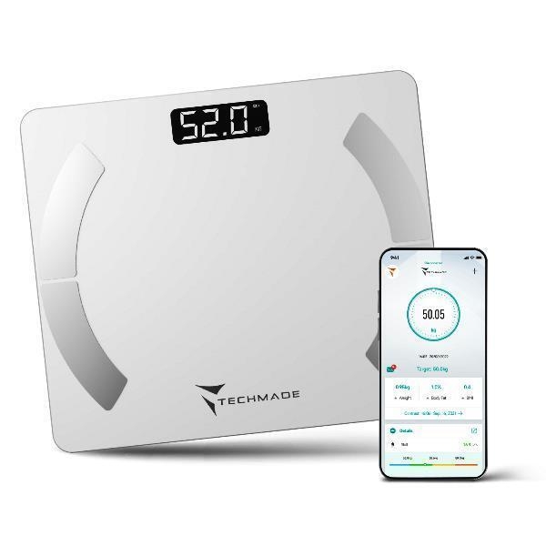 Techmade Bilancia Pesapersone Smart Digitale 180kg Bianca Tm-scale-wh Bilancia P