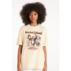 Tezenis T-shirt In Cotone Con Stampa Rolling Stones Unisex Donna Naturale Tamaño S