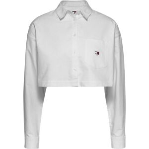 Tommy Jeans Cropped Badge W - Camicia Maniche Lunghe - Donna White S