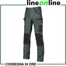 Upower Pantalone Da Lavoro Tessuto Jeans 330gr/m2 Multitasca Platinum Button