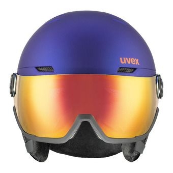 uvex wanted visor - casco da sci purple bash/white matt/mirror orange