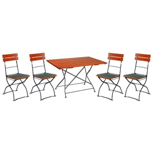 vega set tavolo sedie bavaria 5 pezzi ; 120x80x74 cm (lxlxh); castagna donna
