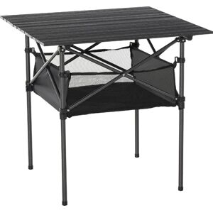 Vivagarden 5678 Tavolino Da Giardino Esterno Pieghevole Quadrato In Alluminio E Acciaio 70x70x69h Cm Colore Nero - 5678