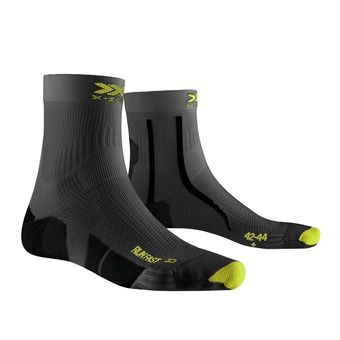 x-socks run fast 4,0 - calze charcoal/phyton yellow